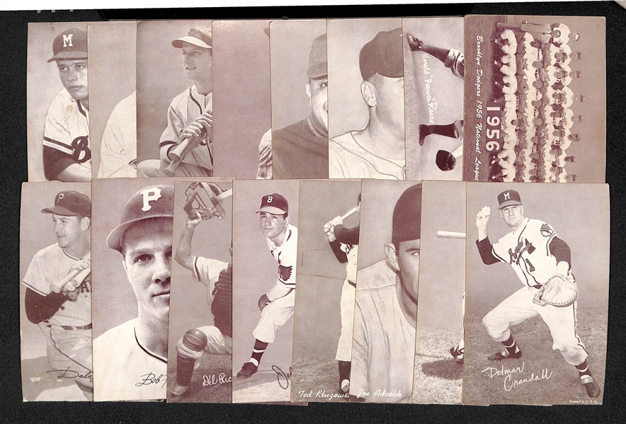Lot of 16 Baseball Exhibit Cards from 1947-1961 w. Roy Campenella
